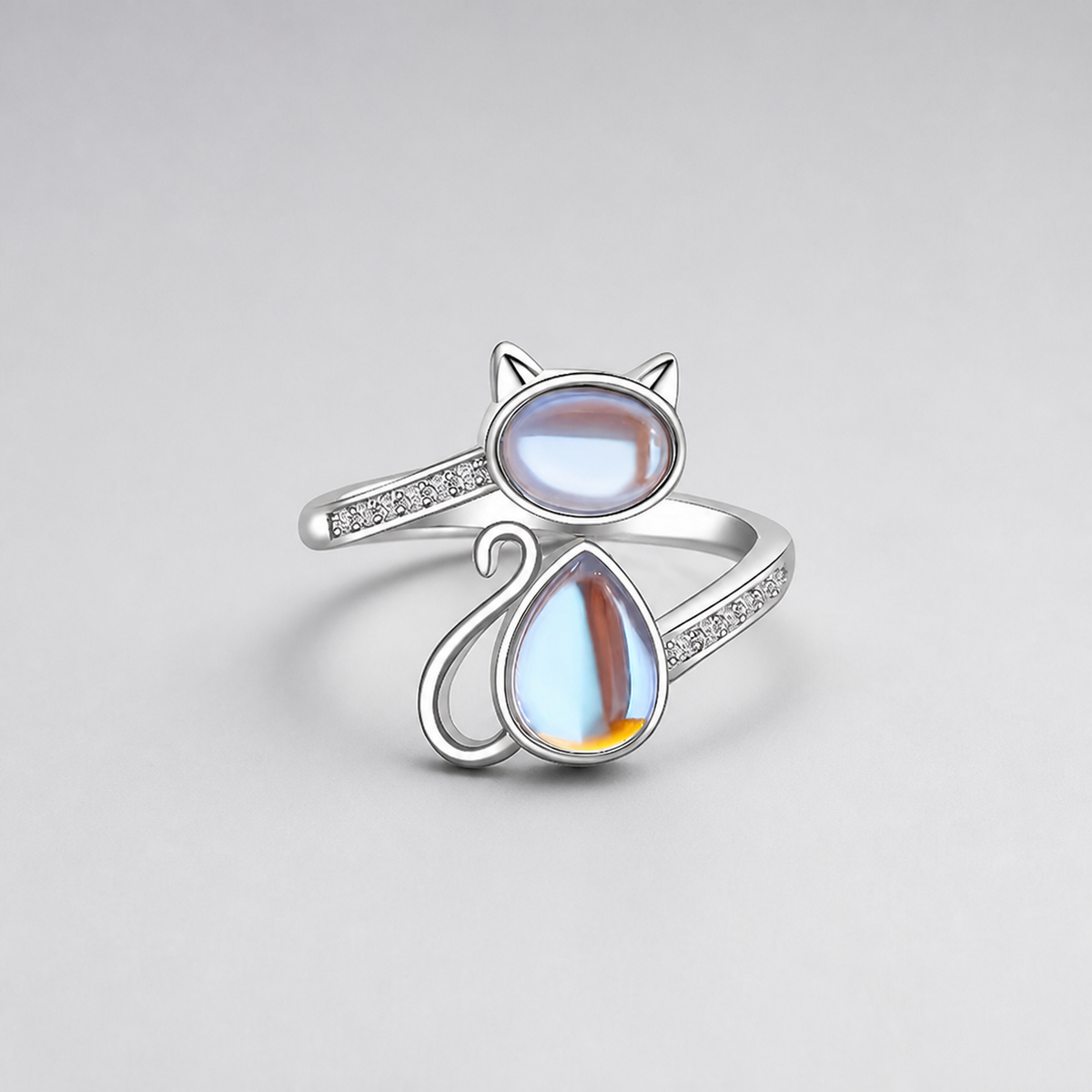 Opal Cat Wrap Ring
