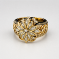 Ornate Gold Bloom Ring