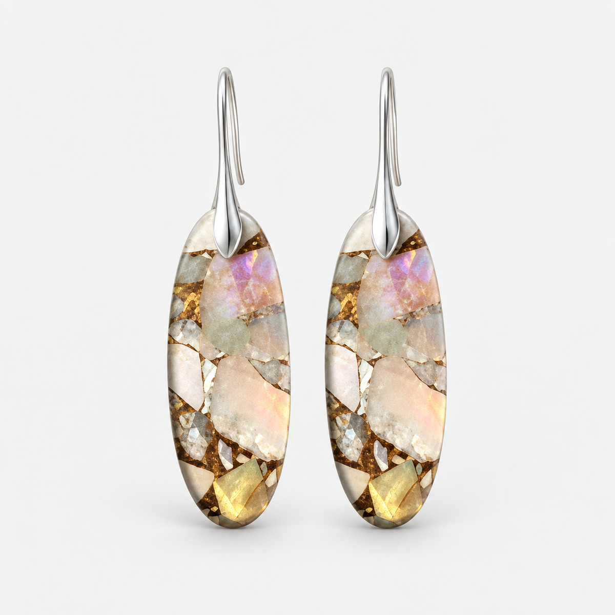 Oval Vintage Stone Earrings