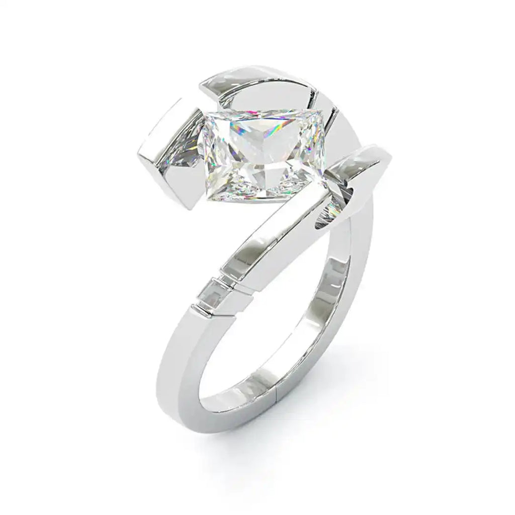 Vintage Zirconia Open Silver Ring