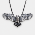 Vintage Silver Owl Pendant Necklace