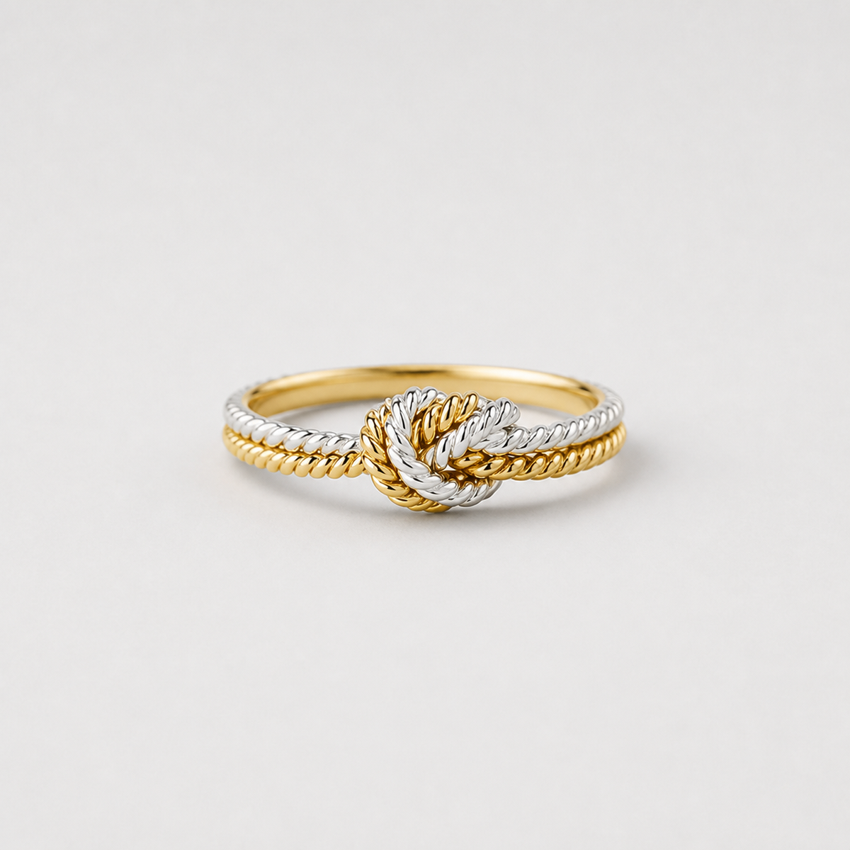 Two Tone Love Knot Ring