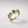 Classic Emerald Blossom Ring