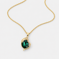 Emerald Wave Pendant Necklace