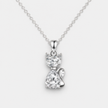 Sterling Silver Zirconia Feline Necklace
