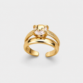 Adjustable Heart Zircon Ring