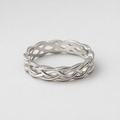 Twisted Silver Woven Band Ring