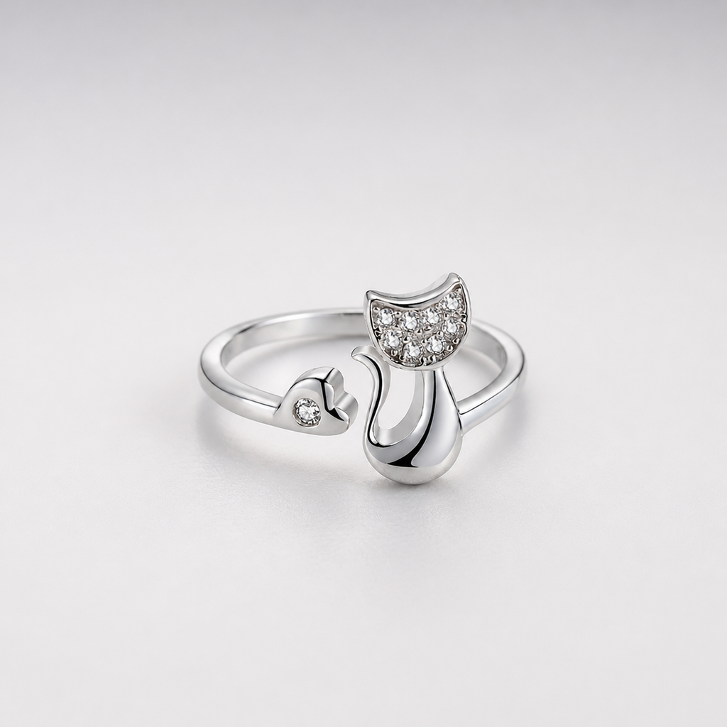 Zirconia Cat Open Ring