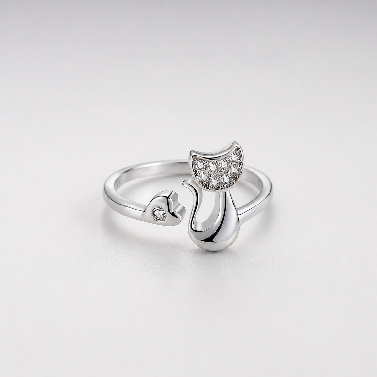 Zirconia Cat Open Ring