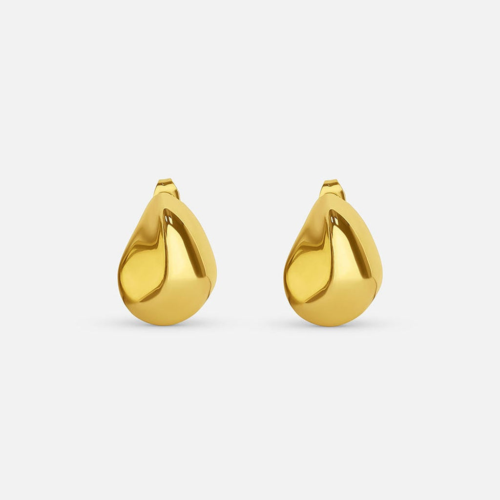 Modern Gold Tear Drop Earrings