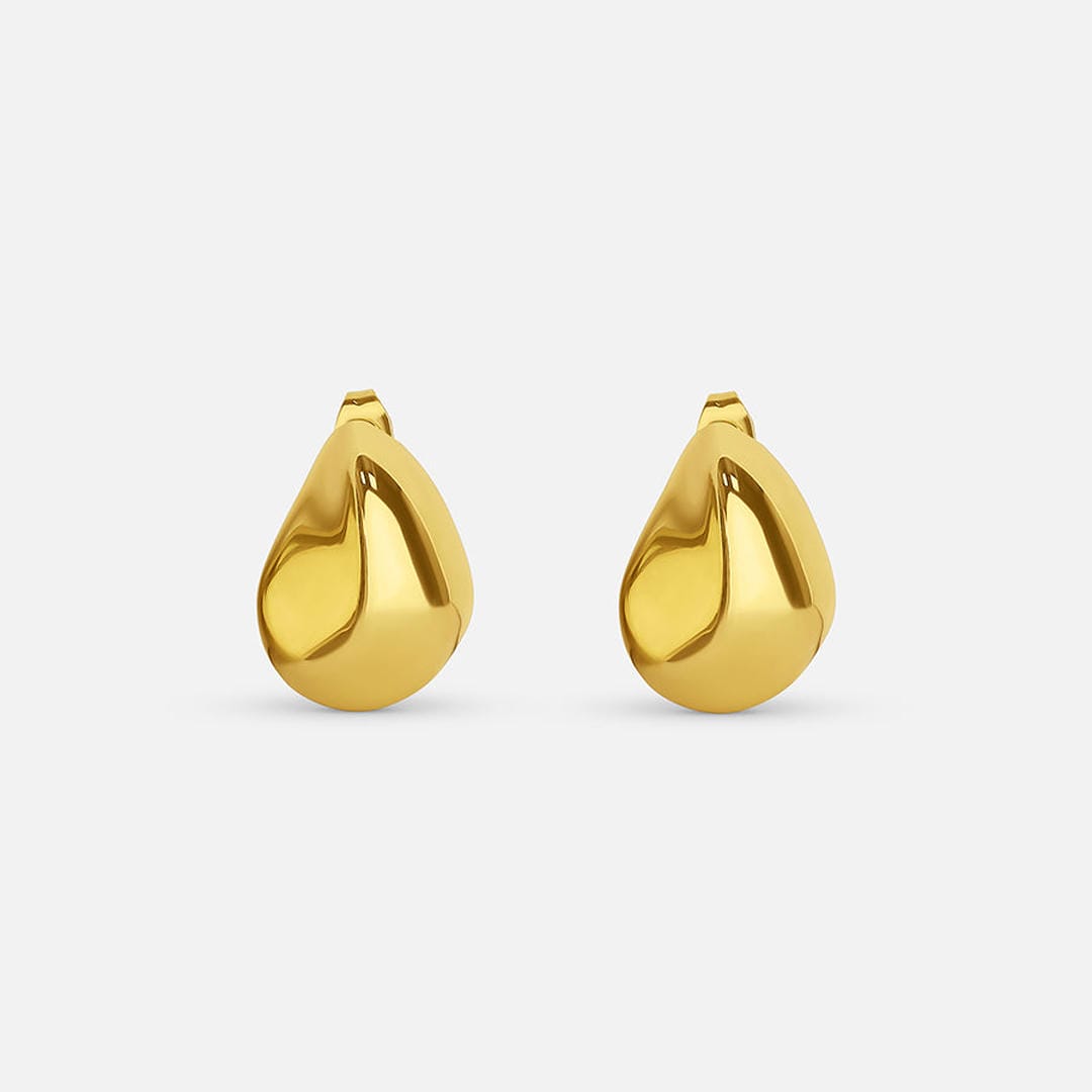 Modern Gold Tear Drop Earrings
