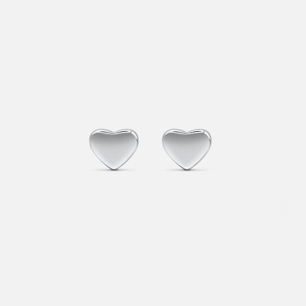 Stylish Mini Heart Silver Earrings