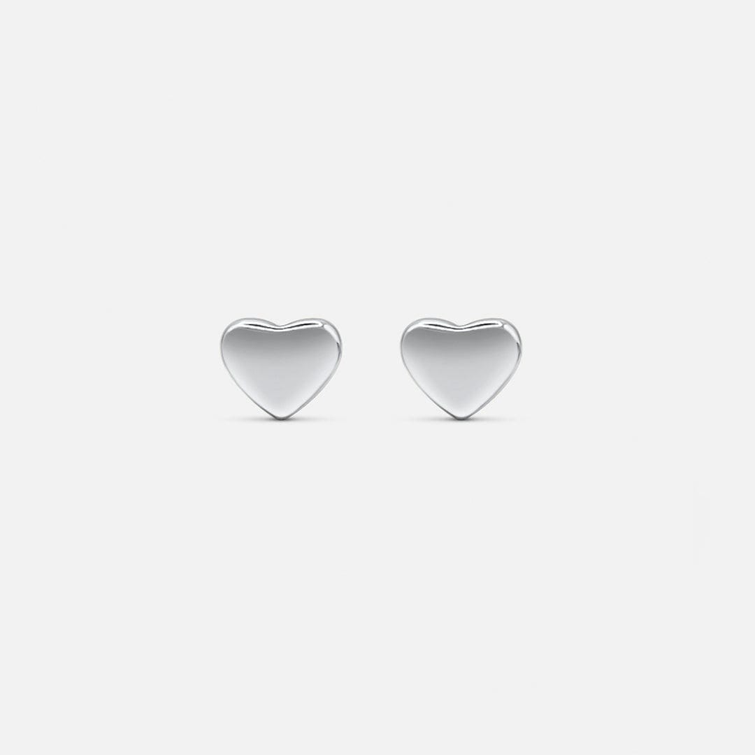 Stylish Mini Heart Silver Earrings