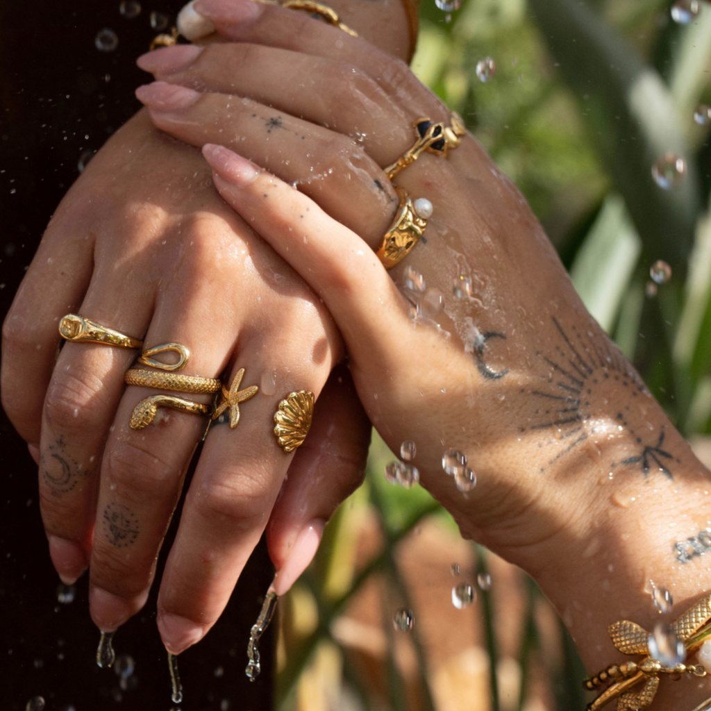 Detailed Snake Ring (Adjustable)