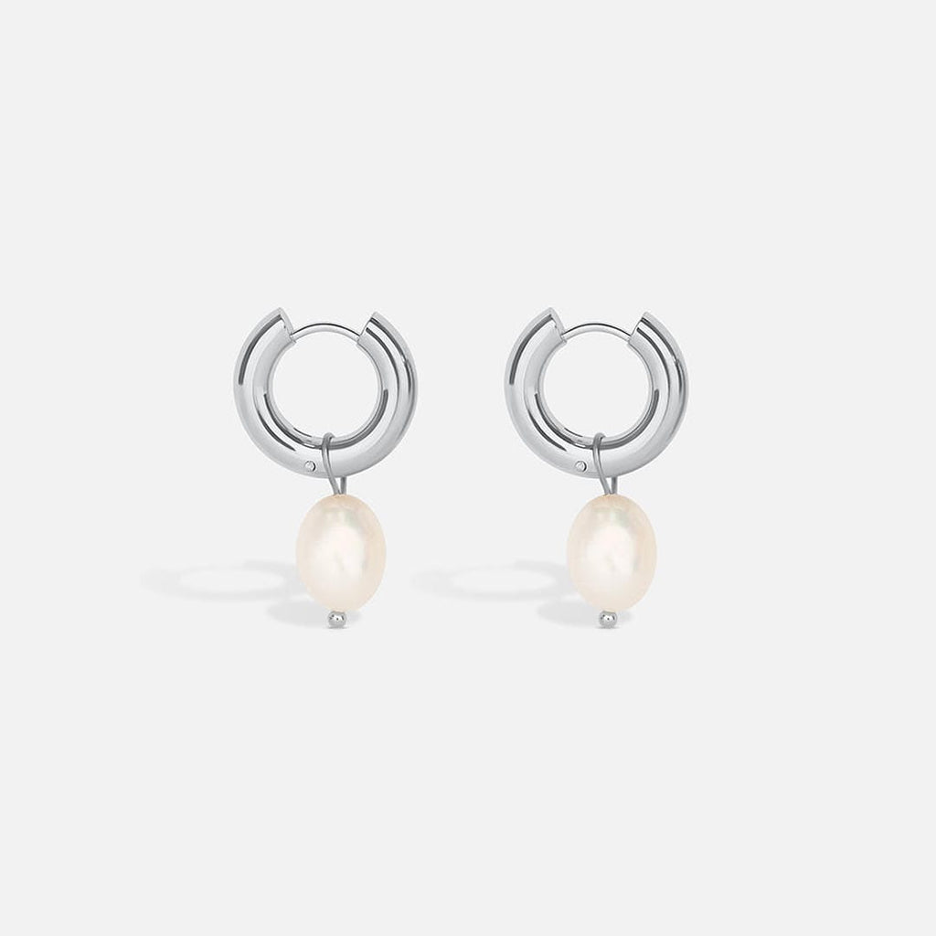 Silver Pearl Drop Earrings