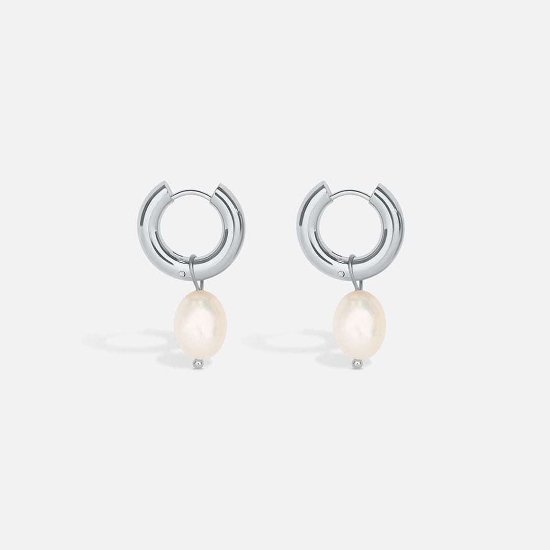 Silver Pearl Drop Earrings