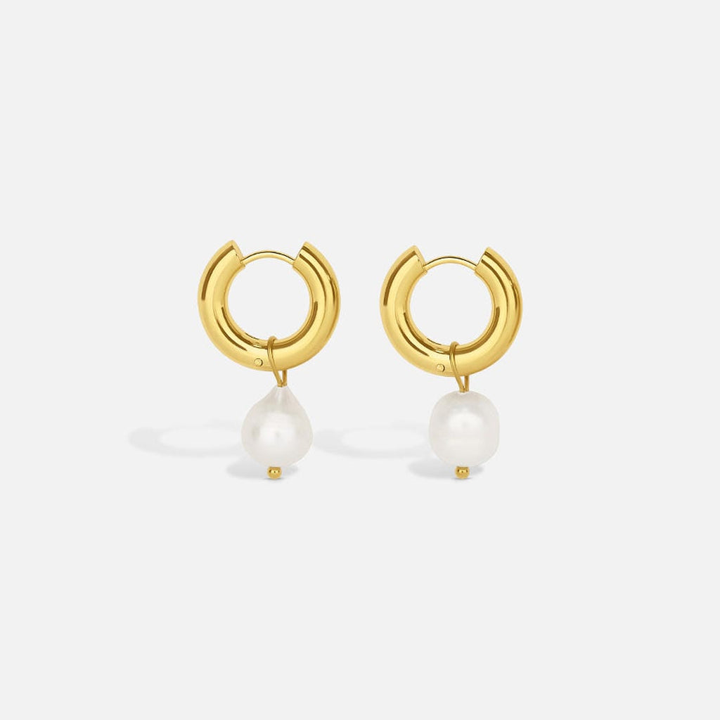 Timeless Gold Pearl Drop Earrings