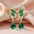 Emerald Drop Accent Earrings