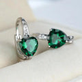 Emerald Heart Drop Earrings