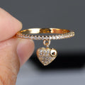 Pavé Heart Charm Stacking Ring