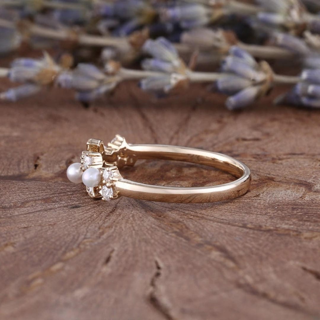 Fresh Water Pearl Blossom Vine Band Ring