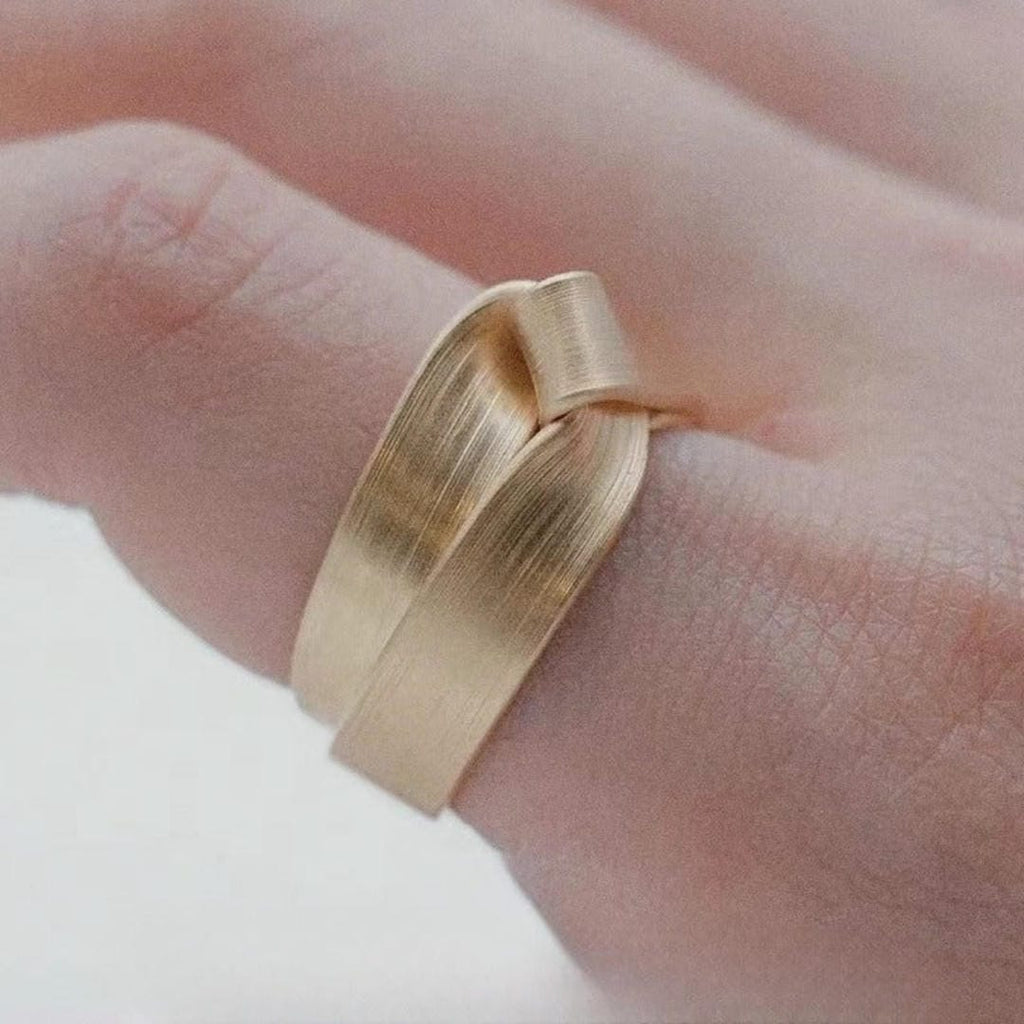 Golden Knot Brushed Statement Band