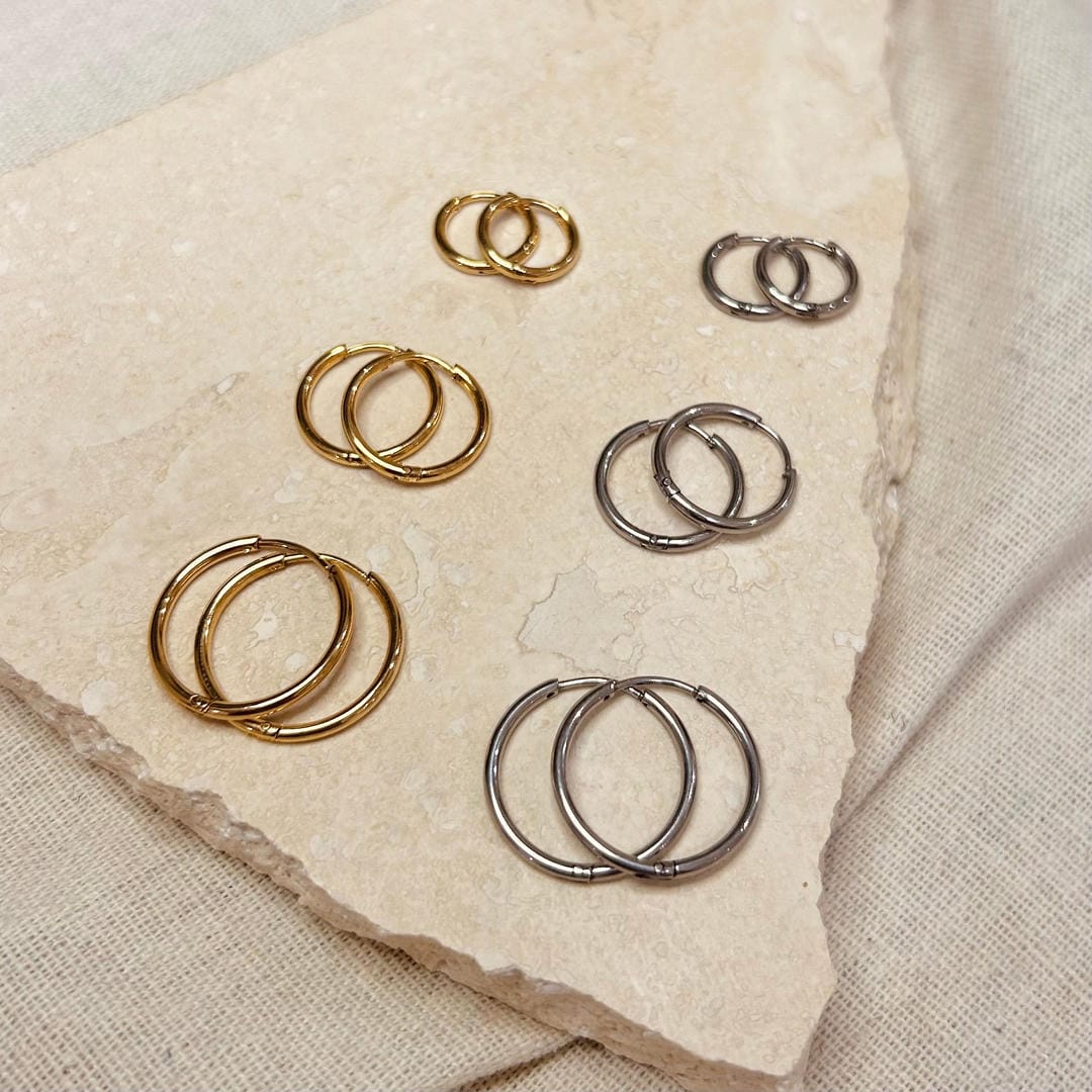 Set of 3 Pairs Everyday Hoops Gold or Silver