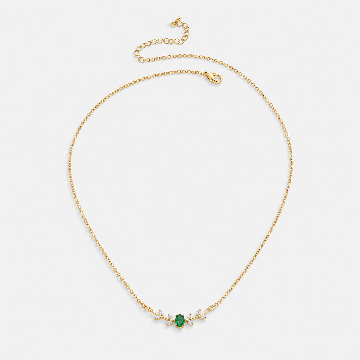 Classic Emerald Marquise Leaf Pendant