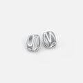 Radiant Rectangular Silver Stud Earrings