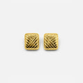 Vintage Gold Rectangle Stud Earrings
