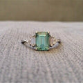 Emerald Cut Crystal Accent Ring