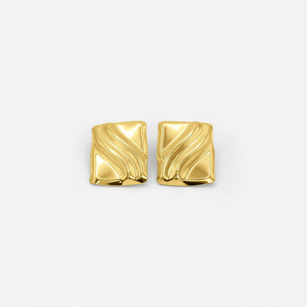 Timeless Gold Cube Statement Studs