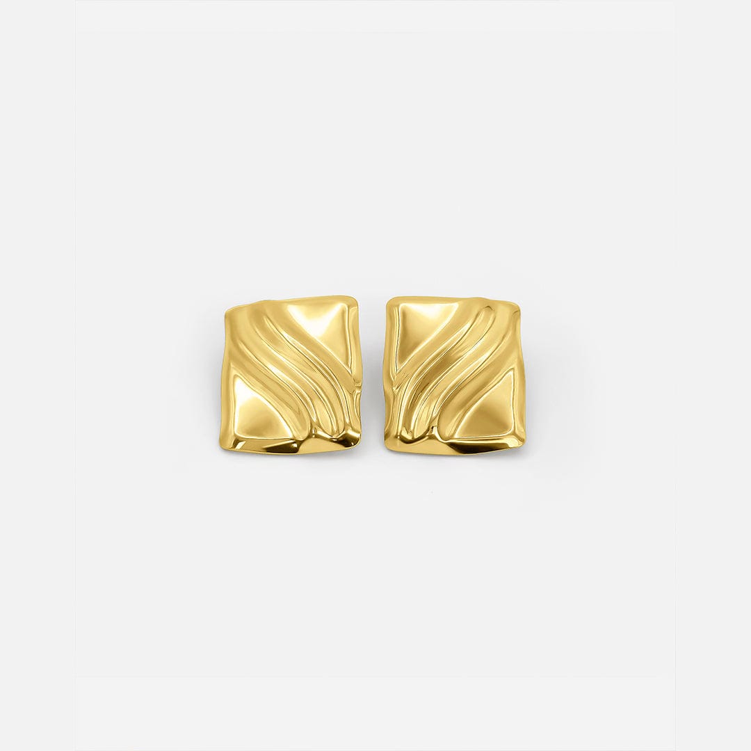 Timeless Gold Cube Statement Studs