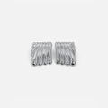 Silver Ripple Texture Earrings