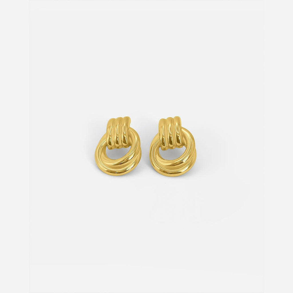 Graceful Gold Linked Knot Earrings