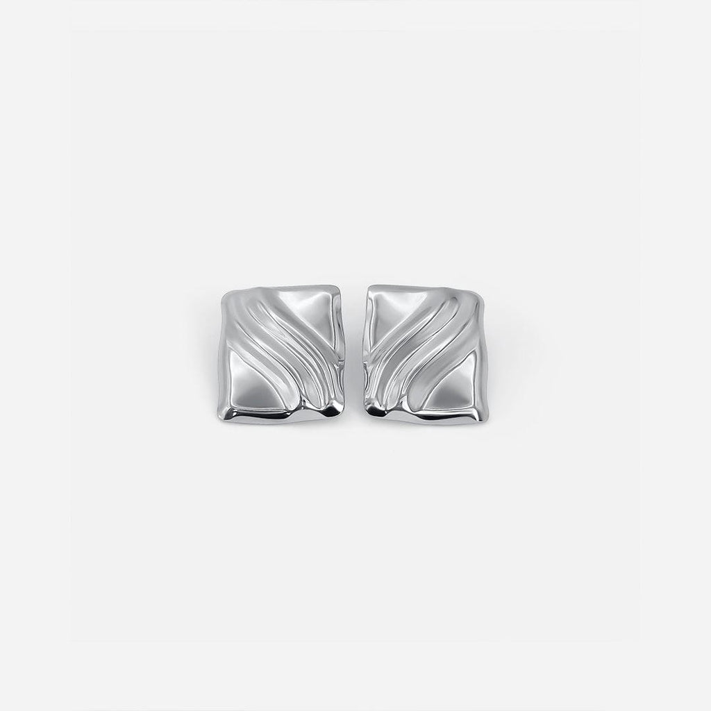 Timeless Silver Cube Statement Studs