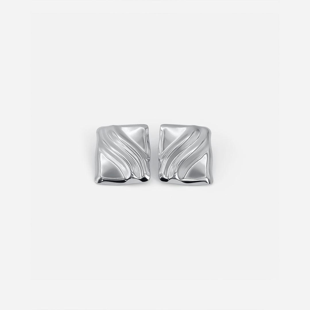 Timeless Silver Cube Statement Studs