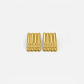 Artistic Gold Long Ribbed Earrings