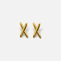 Modern Gold X Shaped Earrings