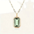 Elegant Emerald Paperclip Link Necklace