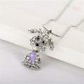 Zirconia Puppy Pendant Necklace