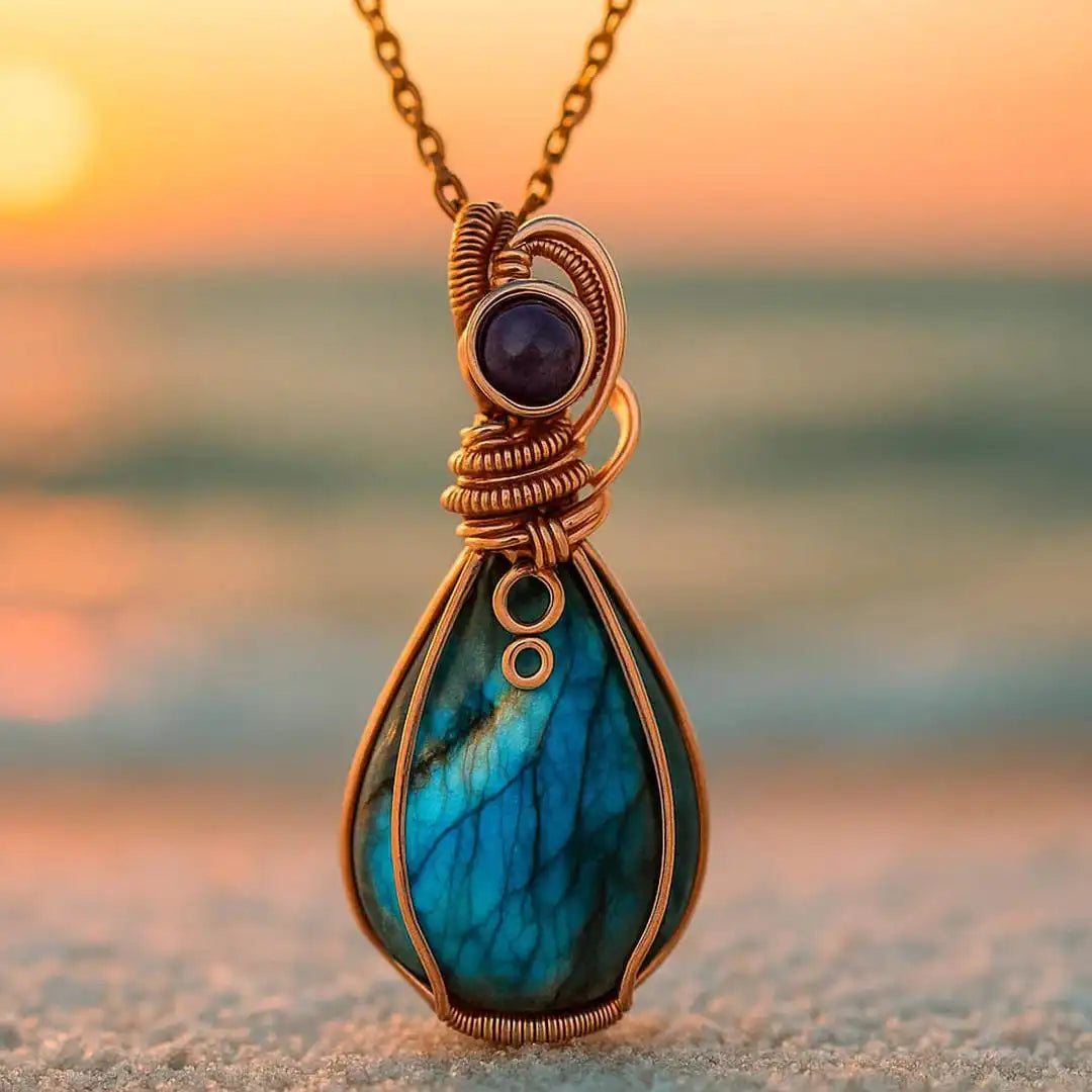 Antique Mermaid – Golden Necklace With Handmade Pendant