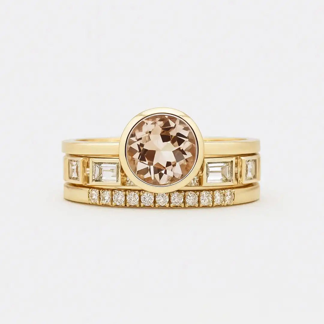 Vintage Ring with Golden Cubic Zirconia