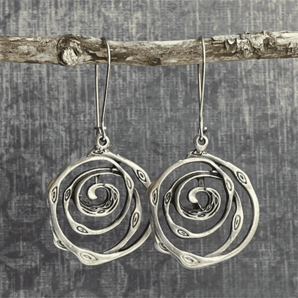 Maze Silver Vintage Earrings