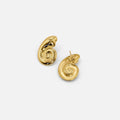 Modernist Gold Seashell Studs