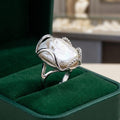 Moonlit Baroque Pearl Halo Ring