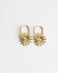 Sunburst Charm Hoop Earrings