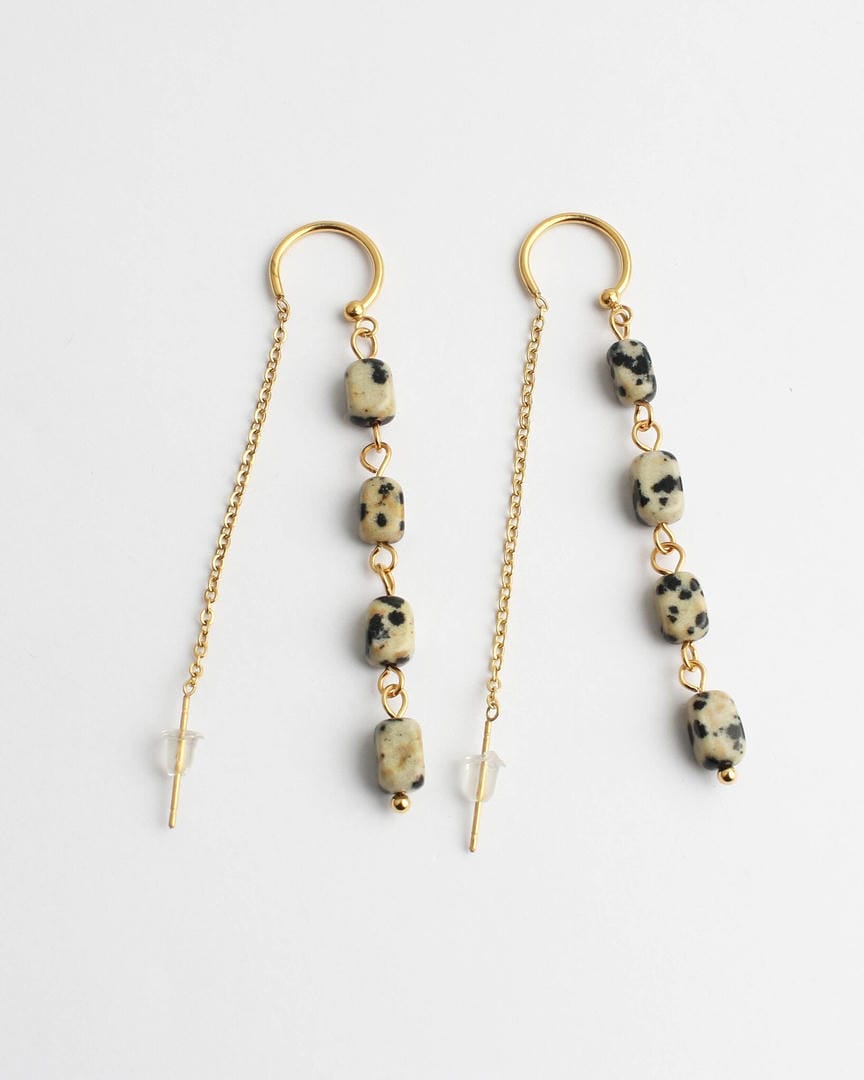 Speckled Stone Drop Earrings