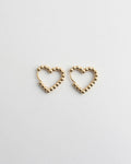 Beaded Heart Hoop Earrings