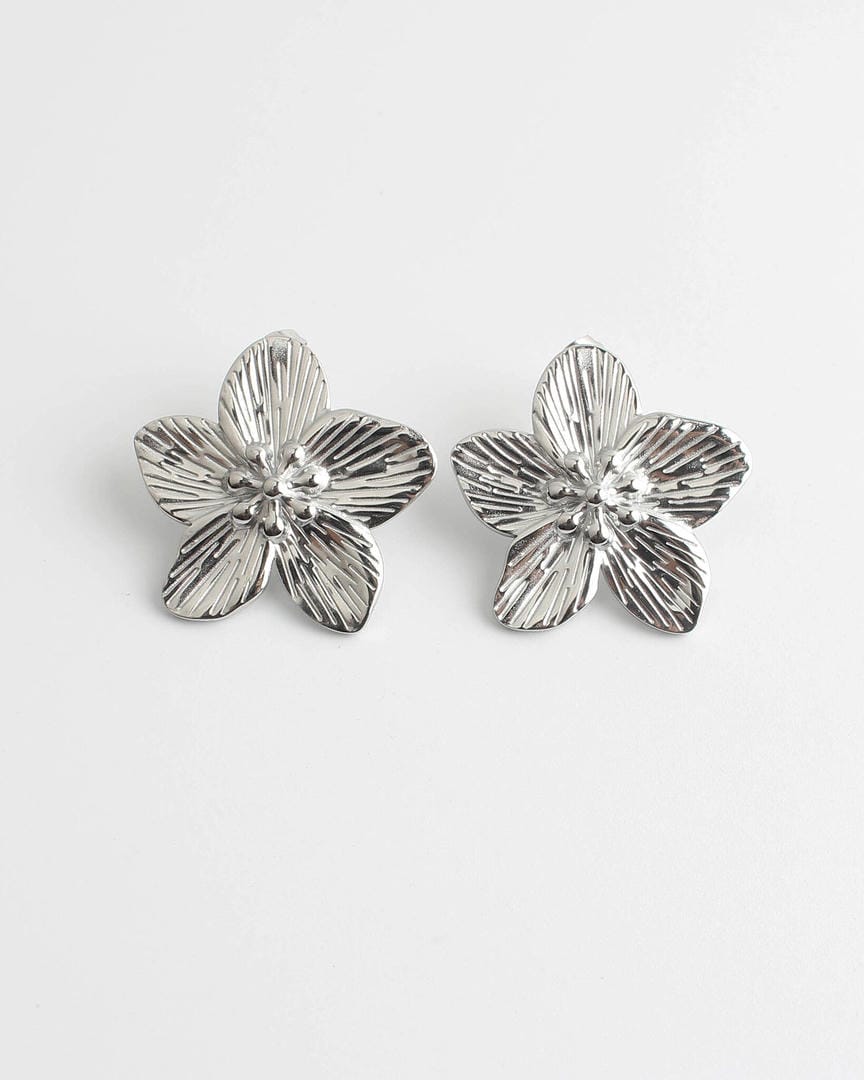 Floral Statement Earrings in Gold or Silver